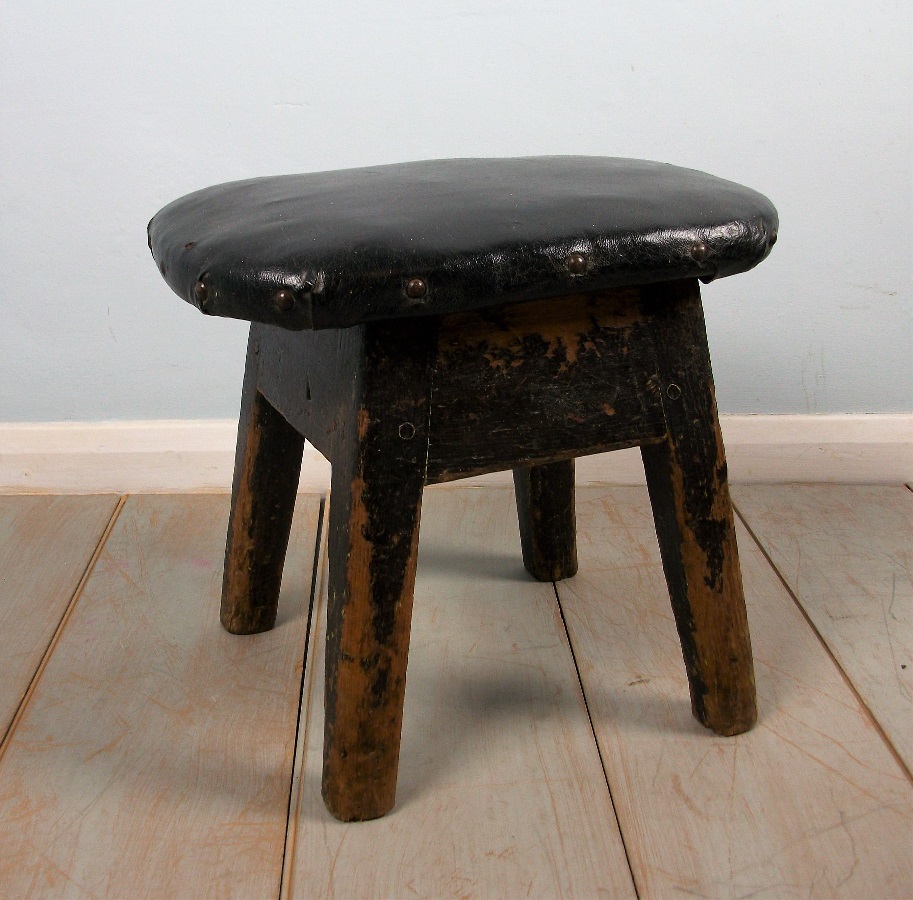 small leather seat fire stool